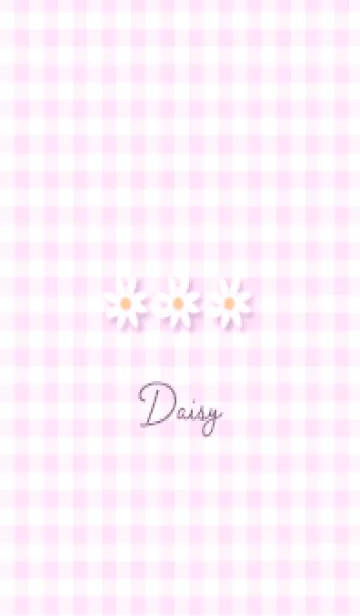[LINE着せ替え] pinkpurpleデイジーとチェック11_1の画像1