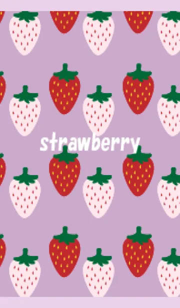 [LINE着せ替え] 赤いちごと白いちご 薄い紫の画像1