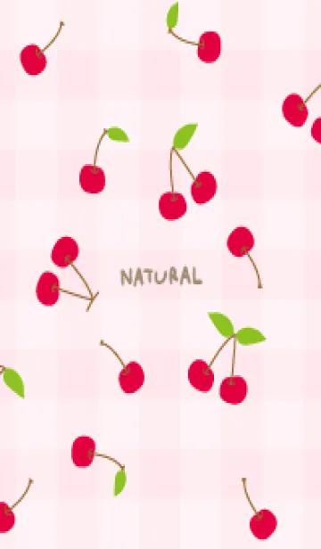 [LINE着せ替え] さくらんぼ チェック柄3の画像1