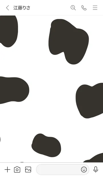 [LINE着せ替え] 牛模様。ホワイト。の画像2