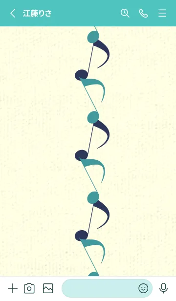 [LINE着せ替え] 八分音符1 ターコイズの画像2