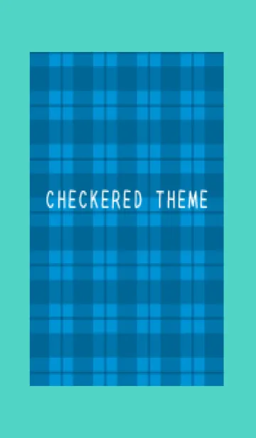 [LINE着せ替え] 青チェックの着せかえ/エメラルドグリーンの画像1