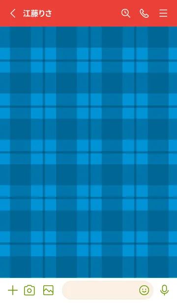 [LINE着せ替え] 青チェックの着せかえ/レッド/グリーンの画像2