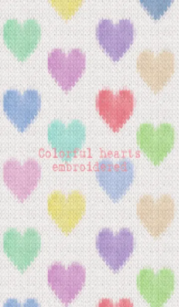 [LINE着せ替え] Colorful hearts embroidered 52の画像1