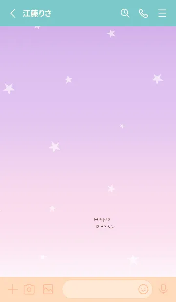 [LINE着せ替え] ピンクグラデーションと星。の画像2