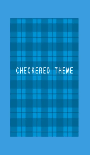 [LINE着せ替え] 青チェックの着せかえ/ブルー/イエローの画像1