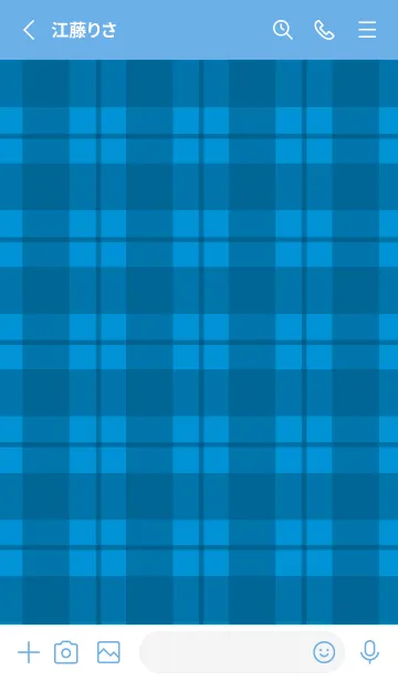 [LINE着せ替え] 青チェックの着せかえ/ブルー/イエローの画像2