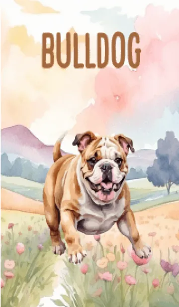 [LINE着せ替え] Bulldog In Flower Theme 2 (JP)の画像1
