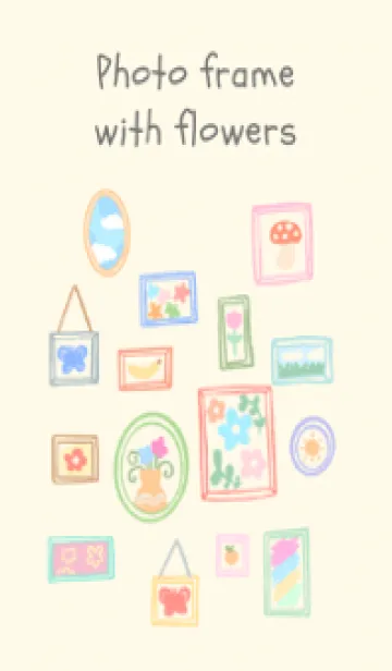 [LINE着せ替え] Photo frame with flowersの画像1