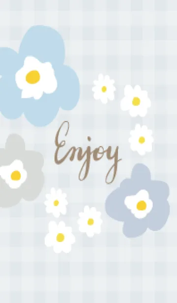 [LINE着せ替え] かわいい 北欧風 お花 チェック5の画像1