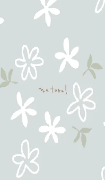 [LINE着せ替え] くすみカラー 白い花5の画像1