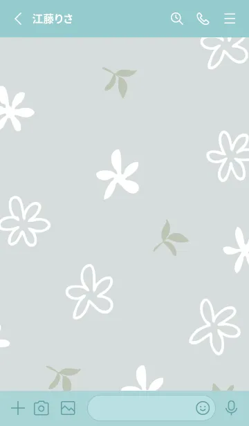[LINE着せ替え] くすみカラー 白い花5の画像2