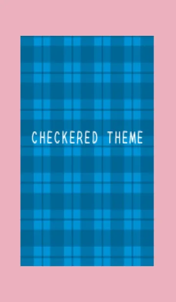 [LINE着せ替え] 青チェックの着せかえ/ローズピンクの画像1