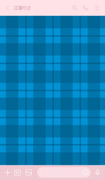 [LINE着せ替え] 青チェックの着せかえ/ローズピンクの画像2