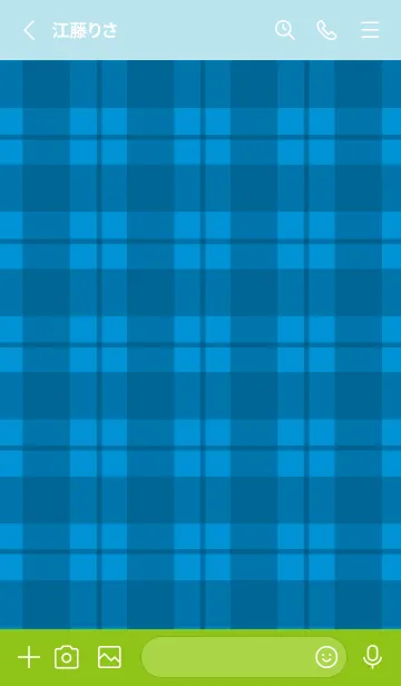[LINE着せ替え] 青チェックの着せかえ/ブルーグリーンの画像2