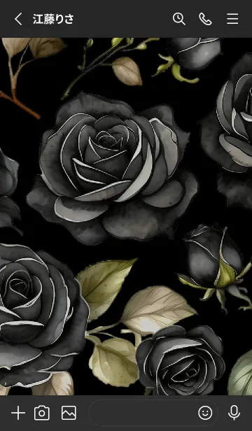 [LINE着せ替え] black roses theme (JP)の画像2