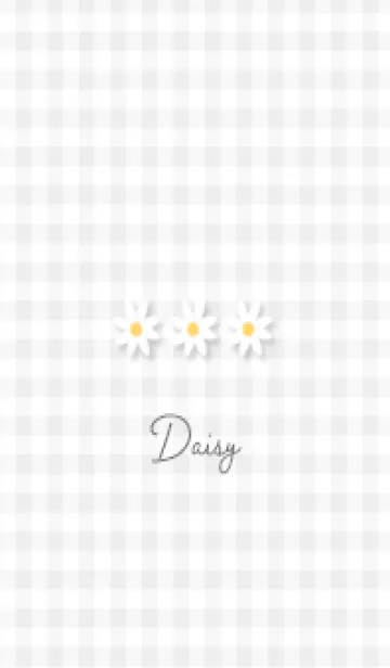 [LINE着せ替え] Grayデイジーとチェック01_1の画像1
