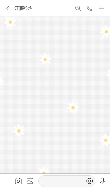 [LINE着せ替え] Grayデイジーとチェック01_1の画像2