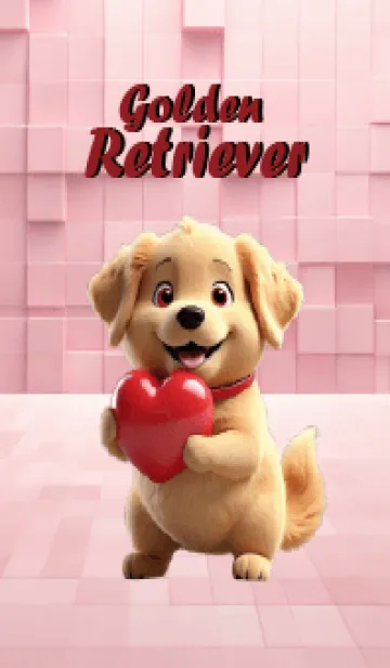 [LINE着せ替え] Golden Retriever In Love Theme (JP)の画像1