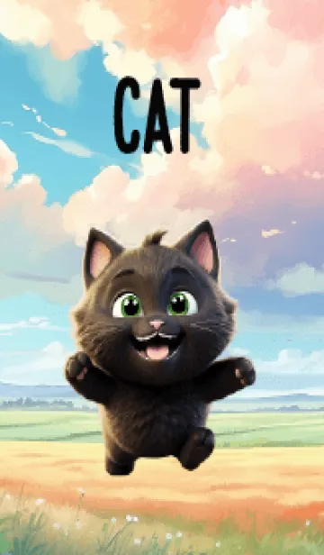 [LINE着せ替え] Simple Happy Back Cat Theme (JP)の画像1