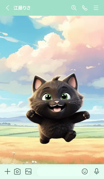 [LINE着せ替え] Simple Happy Back Cat Theme (JP)の画像2