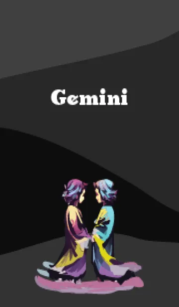 [LINE着せ替え] Gemini on black black ふたご座の画像1