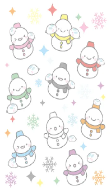 [LINE着せ替え] カラフル雪だるま（スノーマン）着せかえ2の画像1