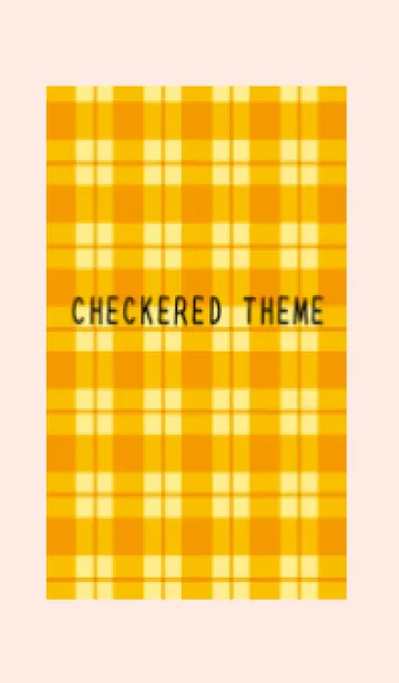 [LINE着せ替え] オレンジチェックの着せかえ/ライトピンクの画像1