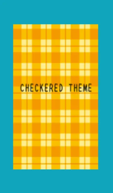 [LINE着せ替え] オレンジチェックの着せかえ/ビリジアンの画像1