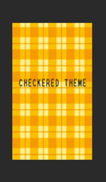 [LINE着せ替え] オレンジチェック/チャコールグレイの画像1