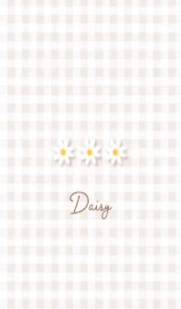 [LINE着せ替え] pinkbrownデイジーとチェック08_1の画像1