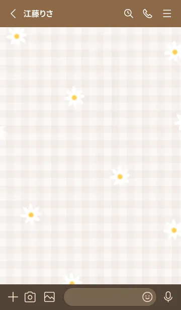 [LINE着せ替え] pinkbrownデイジーとチェック08_1の画像2