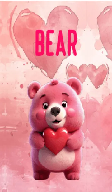 [LINE着せ替え] Simple Love You Pink bear Theme  (JP)の画像1