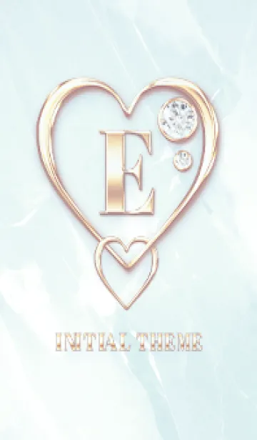 [LINE着せ替え] 【 E 】 Heart Charm & Initial - Blue 2の画像1