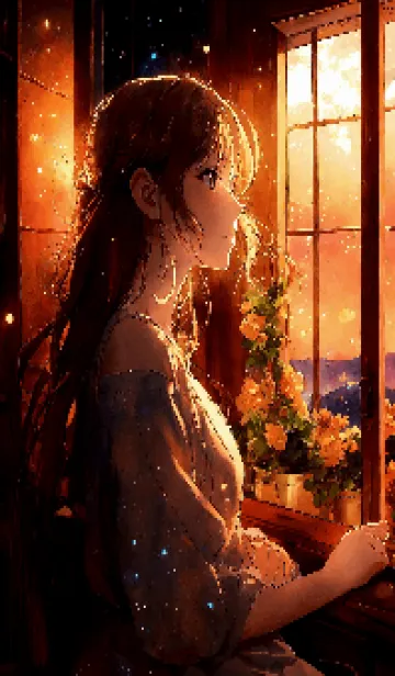 [LINE着せ替え] 星を仰ぐ美人の画像1