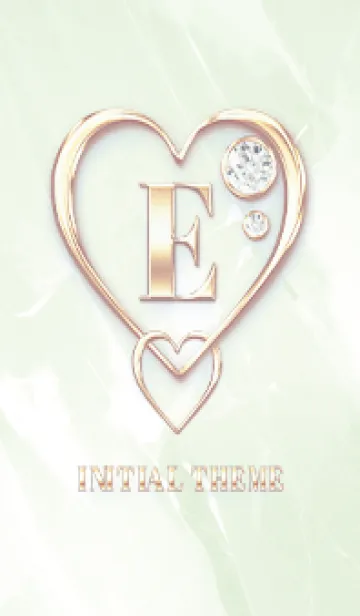 [LINE着せ替え] 【 E 】 Heart Charm & Initial - Greenの画像1