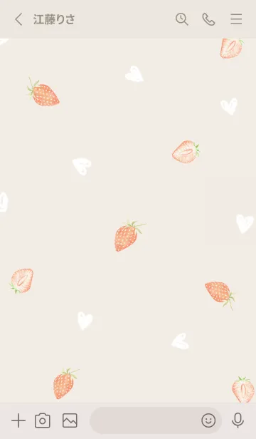 [LINE着せ替え] beige苺とハート02_1の画像2