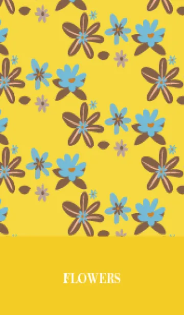 [LINE着せ替え] yellow 青い花の画像1