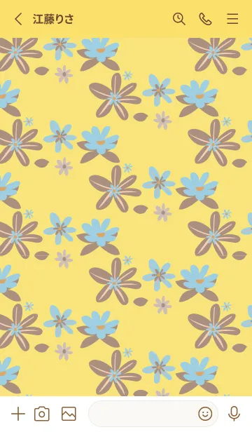 [LINE着せ替え] yellow 青い花の画像2