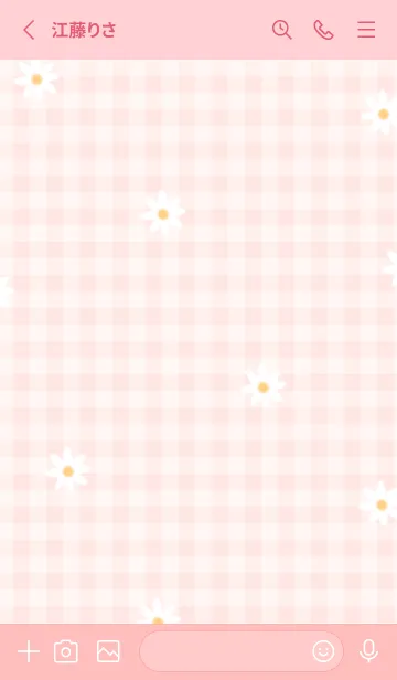 [LINE着せ替え] babypinkデイジーとチェック09_1の画像2