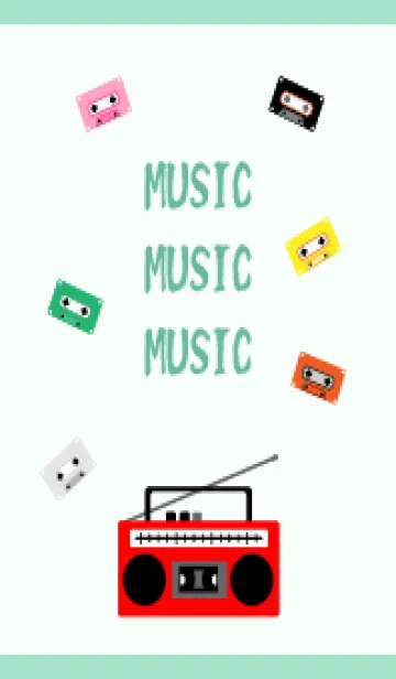 [LINE着せ替え] ラジカセ 青緑の画像1