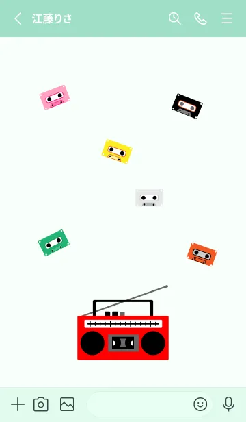 [LINE着せ替え] ラジカセ 青緑の画像2