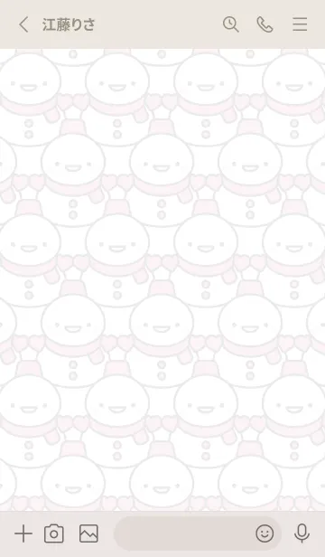 [LINE着せ替え] ピンク色雪だるま（スノーマン）着せかえ5の画像2