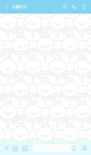 [LINE着せ替え] 青色雪だるま（スノーマン）の着せかえ5の画像2