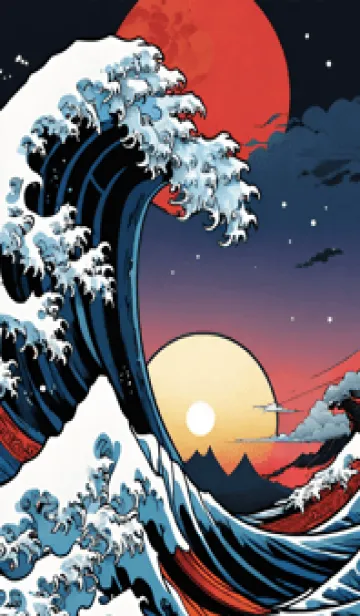 [LINE着せ替え] 浮世絵クジラ 9の画像1