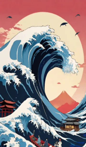 [LINE着せ替え] 浮世絵クジラ 7の画像1