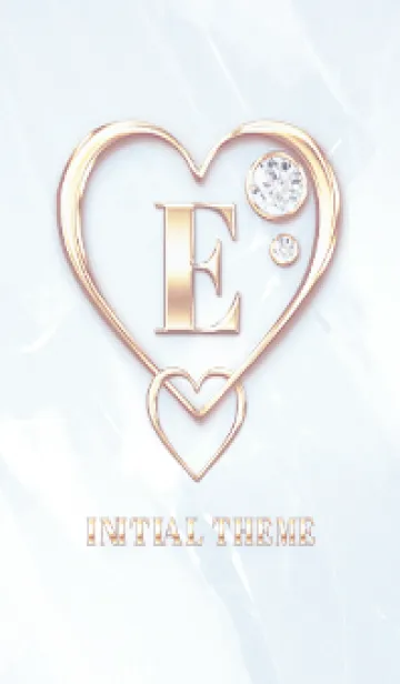 [LINE着せ替え] 【 E 】 Heart Charm & Initial - Blue Gの画像1