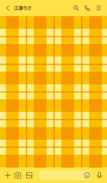 [LINE着せ替え] オレンジチェック/イエロー/グリーンの画像2