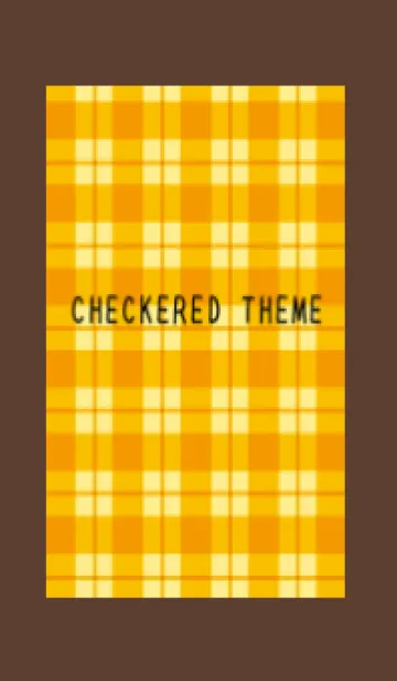 [LINE着せ替え] オレンジチェック/ディープブラウンの画像1