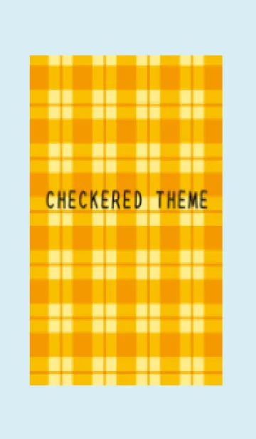 [LINE着せ替え] オレンジチェック/ライトブルー/イエローの画像1